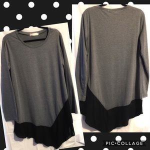 Die Die Fashion Gray/Black Tunic Top/Dress 3XL